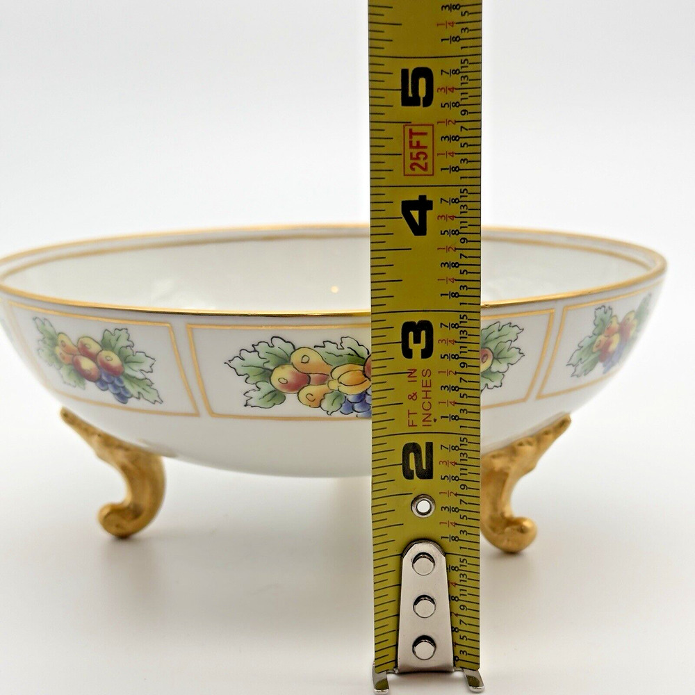 Antique T&V Limoges France Footed Bowl Hand Painted Fruit Grapes Gold Gilt 7.5" - Picture 12 of 12